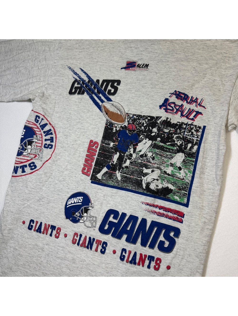 Vintage 1991 Salem NY Giants NFL Aerial Assault Tee — Sz L - Picture 5 of 8